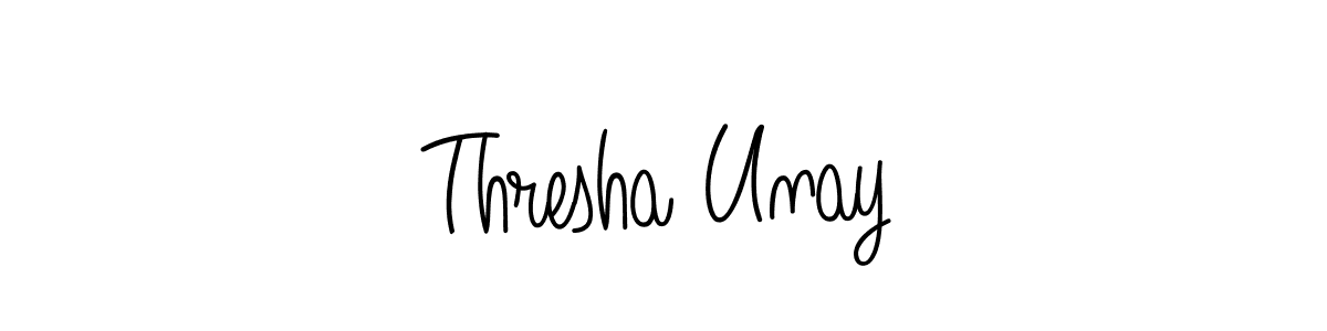 Make a short Thresha Unay signature style. Manage your documents anywhere anytime using Angelique-Rose-font-FFP. Create and add eSignatures, submit forms, share and send files easily. Thresha Unay signature style 5 images and pictures png