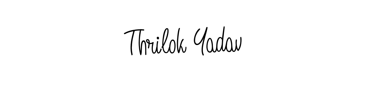 The best way (Angelique-Rose-font-FFP) to make a short signature is to pick only two or three words in your name. The name Thrilok Yadav include a total of six letters. For converting this name. Thrilok Yadav signature style 5 images and pictures png