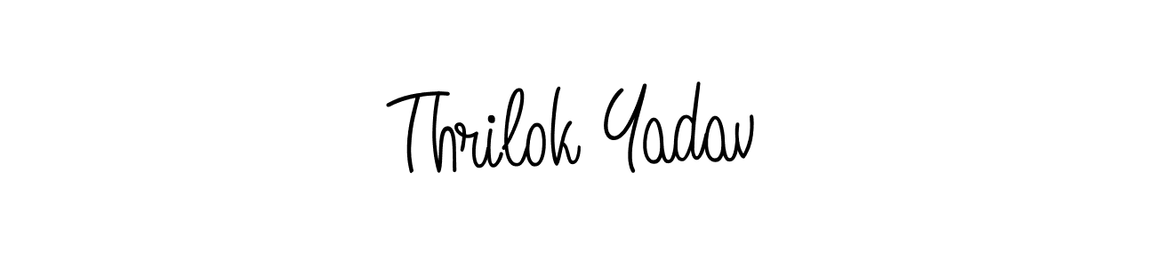 The best way (Angelique-Rose-font-FFP) to make a short signature is to pick only two or three words in your name. The name Thrilok Yadav include a total of six letters. For converting this name. Thrilok Yadav signature style 5 images and pictures png