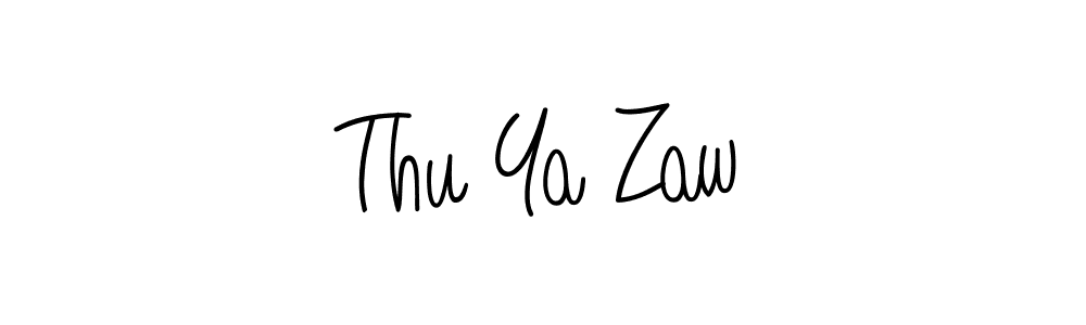 Design your own signature with our free online signature maker. With this signature software, you can create a handwritten (Angelique-Rose-font-FFP) signature for name Thu Ya Zaw. Thu Ya Zaw signature style 5 images and pictures png