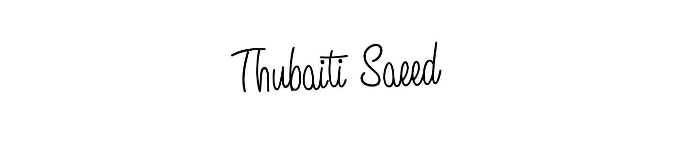 It looks lik you need a new signature style for name Thubaiti Saeed. Design unique handwritten (Angelique-Rose-font-FFP) signature with our free signature maker in just a few clicks. Thubaiti Saeed signature style 5 images and pictures png