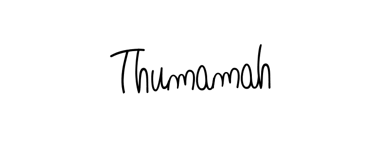 Use a signature maker to create a handwritten signature online. With this signature software, you can design (Angelique-Rose-font-FFP) your own signature for name Thumamah. Thumamah signature style 5 images and pictures png