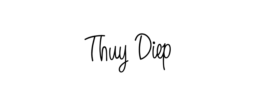 The best way (Angelique-Rose-font-FFP) to make a short signature is to pick only two or three words in your name. The name Thuy Diep include a total of six letters. For converting this name. Thuy Diep signature style 5 images and pictures png