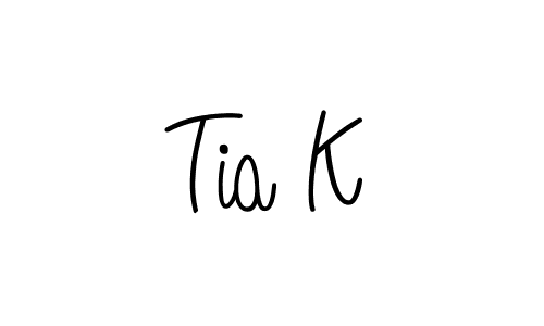 How to make Tia K name signature. Use Angelique-Rose-font-FFP style for creating short signs online. This is the latest handwritten sign. Tia K signature style 5 images and pictures png