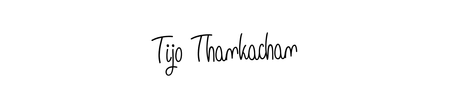 You should practise on your own different ways (Angelique-Rose-font-FFP) to write your name (Tijo Thankachan) in signature. don't let someone else do it for you. Tijo Thankachan signature style 5 images and pictures png