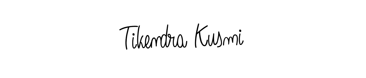 The best way (Angelique-Rose-font-FFP) to make a short signature is to pick only two or three words in your name. The name Tikendra Kusmi include a total of six letters. For converting this name. Tikendra Kusmi signature style 5 images and pictures png