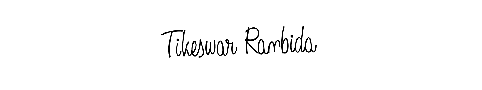 Make a beautiful signature design for name Tikeswar Ranbida. With this signature (Angelique-Rose-font-FFP) style, you can create a handwritten signature for free. Tikeswar Ranbida signature style 5 images and pictures png