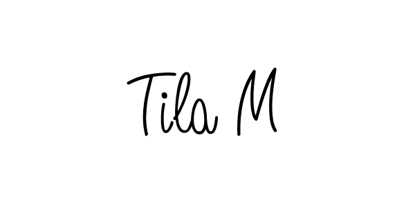 How to make Tila M name signature. Use Angelique-Rose-font-FFP style for creating short signs online. This is the latest handwritten sign. Tila M signature style 5 images and pictures png