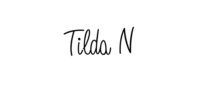 Tilda N stylish signature style. Best Handwritten Sign (Angelique-Rose-font-FFP) for my name. Handwritten Signature Collection Ideas for my name Tilda N. Tilda N signature style 5 images and pictures png