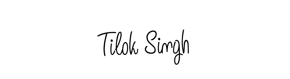 You should practise on your own different ways (Angelique-Rose-font-FFP) to write your name (Tilok Singh) in signature. don't let someone else do it for you. Tilok Singh signature style 5 images and pictures png