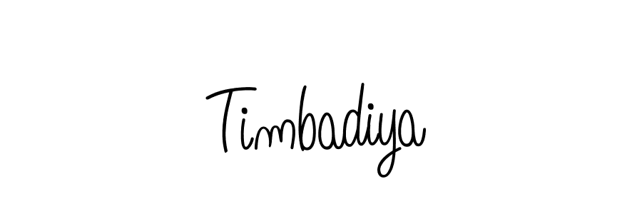 Make a beautiful signature design for name Timbadiya. With this signature (Angelique-Rose-font-FFP) style, you can create a handwritten signature for free. Timbadiya signature style 5 images and pictures png