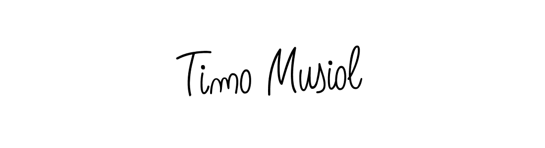 You should practise on your own different ways (Angelique-Rose-font-FFP) to write your name (Timo Musiol) in signature. don't let someone else do it for you. Timo Musiol signature style 5 images and pictures png