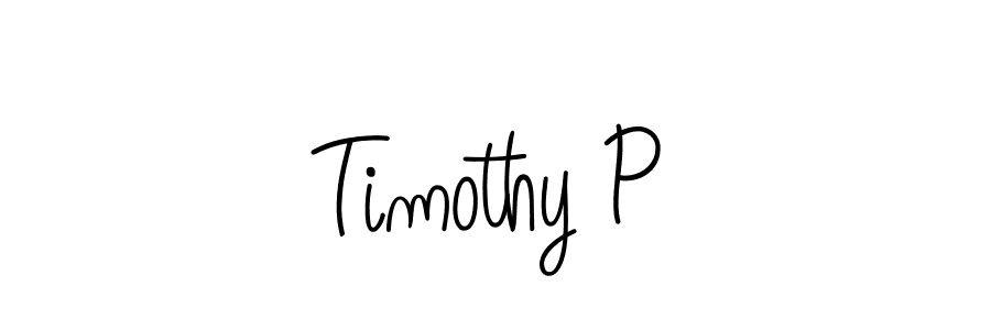 You should practise on your own different ways (Angelique-Rose-font-FFP) to write your name (Timothy P) in signature. don't let someone else do it for you. Timothy P signature style 5 images and pictures png