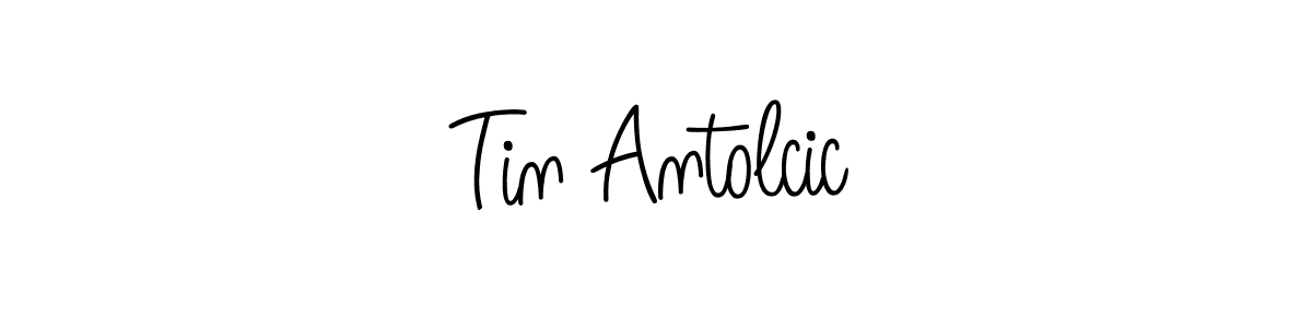 Tin Antolcic stylish signature style. Best Handwritten Sign (Angelique-Rose-font-FFP) for my name. Handwritten Signature Collection Ideas for my name Tin Antolcic. Tin Antolcic signature style 5 images and pictures png