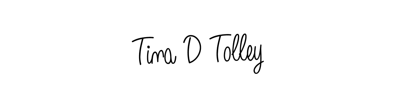 Tina D Tolley stylish signature style. Best Handwritten Sign (Angelique-Rose-font-FFP) for my name. Handwritten Signature Collection Ideas for my name Tina D Tolley. Tina D Tolley signature style 5 images and pictures png