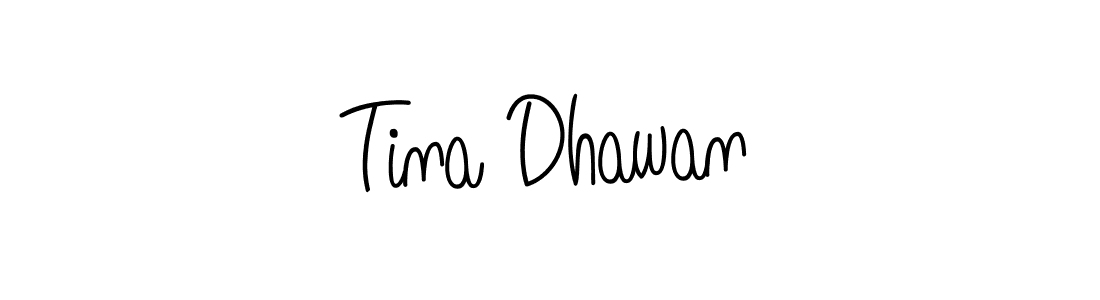 Tina Dhawan stylish signature style. Best Handwritten Sign (Angelique-Rose-font-FFP) for my name. Handwritten Signature Collection Ideas for my name Tina Dhawan. Tina Dhawan signature style 5 images and pictures png