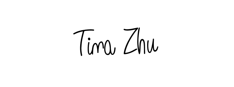 Tina Zhu stylish signature style. Best Handwritten Sign (Angelique-Rose-font-FFP) for my name. Handwritten Signature Collection Ideas for my name Tina Zhu. Tina Zhu signature style 5 images and pictures png