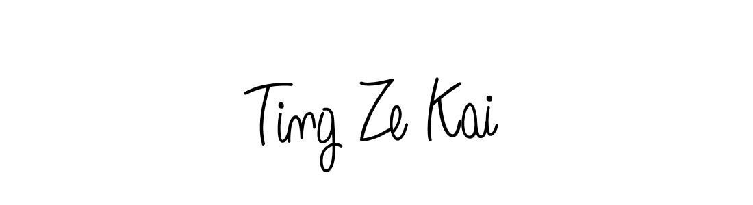 You should practise on your own different ways (Angelique-Rose-font-FFP) to write your name (Ting Ze Kai) in signature. don't let someone else do it for you. Ting Ze Kai signature style 5 images and pictures png