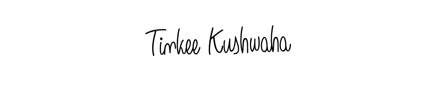 Use a signature maker to create a handwritten signature online. With this signature software, you can design (Angelique-Rose-font-FFP) your own signature for name Tinkee Kushwaha. Tinkee Kushwaha signature style 5 images and pictures png