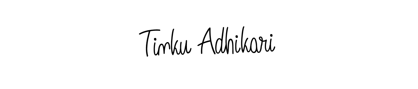 Use a signature maker to create a handwritten signature online. With this signature software, you can design (Angelique-Rose-font-FFP) your own signature for name Tinku Adhikari. Tinku Adhikari signature style 5 images and pictures png