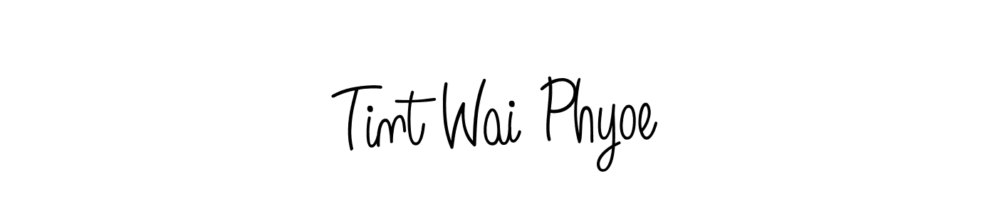 The best way (Angelique-Rose-font-FFP) to make a short signature is to pick only two or three words in your name. The name Tint Wai Phyoe include a total of six letters. For converting this name. Tint Wai Phyoe signature style 5 images and pictures png
