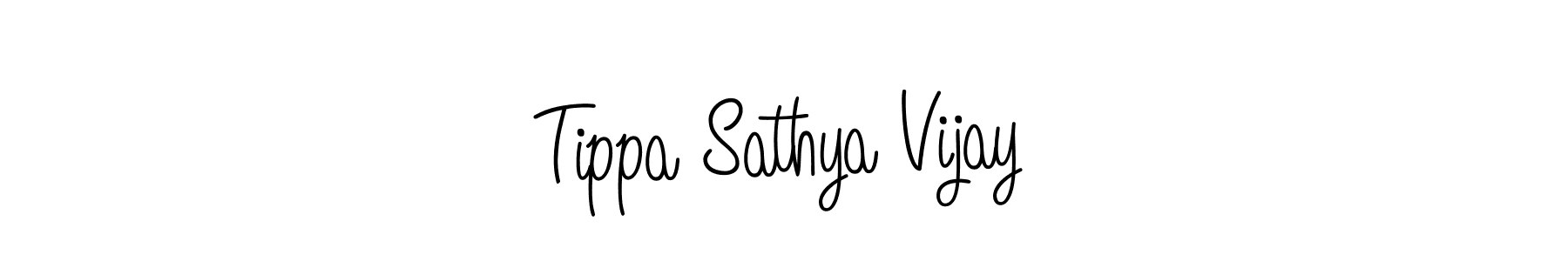 Make a beautiful signature design for name Tippa Sathya Vijay. With this signature (Angelique-Rose-font-FFP) style, you can create a handwritten signature for free. Tippa Sathya Vijay signature style 5 images and pictures png