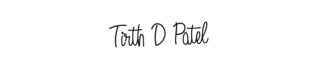 The best way (Angelique-Rose-font-FFP) to make a short signature is to pick only two or three words in your name. The name Tirth D Patel include a total of six letters. For converting this name. Tirth D Patel signature style 5 images and pictures png