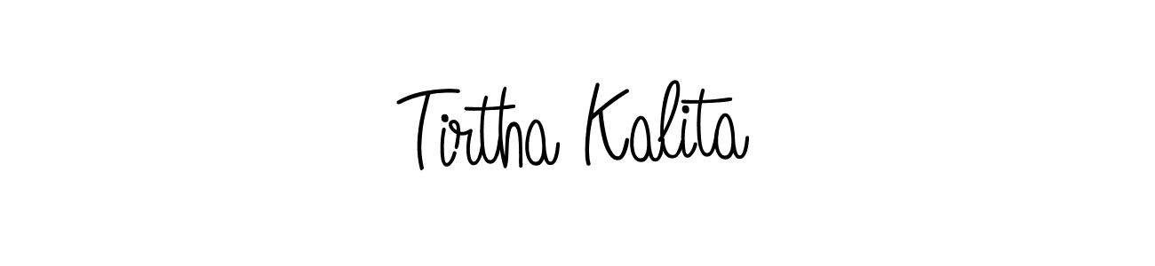 The best way (Angelique-Rose-font-FFP) to make a short signature is to pick only two or three words in your name. The name Tirtha Kalita include a total of six letters. For converting this name. Tirtha Kalita signature style 5 images and pictures png