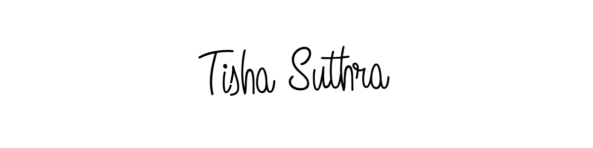 How to make Tisha Suthra name signature. Use Angelique-Rose-font-FFP style for creating short signs online. This is the latest handwritten sign. Tisha Suthra signature style 5 images and pictures png
