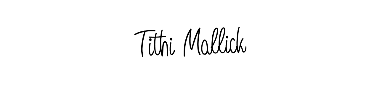 Make a beautiful signature design for name Tithi Mallick. With this signature (Angelique-Rose-font-FFP) style, you can create a handwritten signature for free. Tithi Mallick signature style 5 images and pictures png