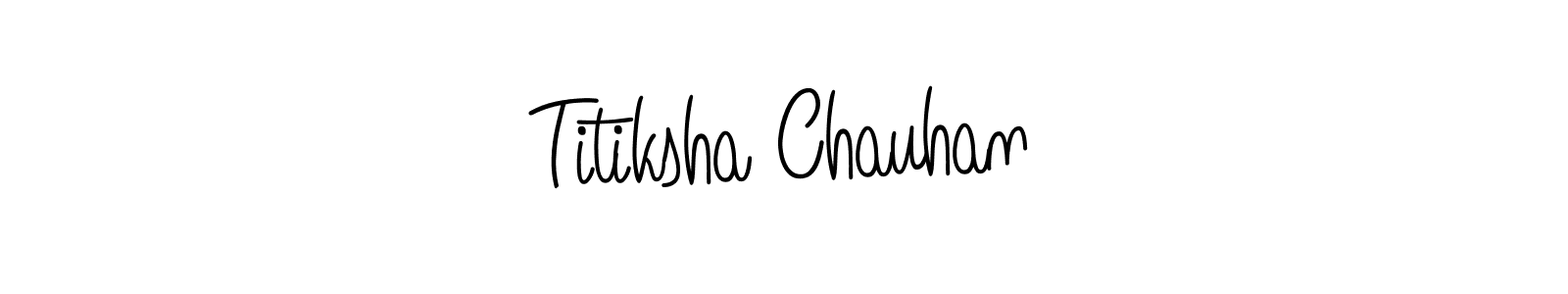 The best way (Angelique-Rose-font-FFP) to make a short signature is to pick only two or three words in your name. The name Titiksha Chauhan include a total of six letters. For converting this name. Titiksha Chauhan signature style 5 images and pictures png