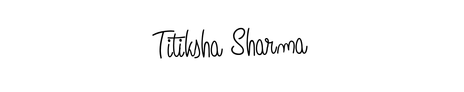 You should practise on your own different ways (Angelique-Rose-font-FFP) to write your name (Titiksha Sharma) in signature. don't let someone else do it for you. Titiksha Sharma signature style 5 images and pictures png