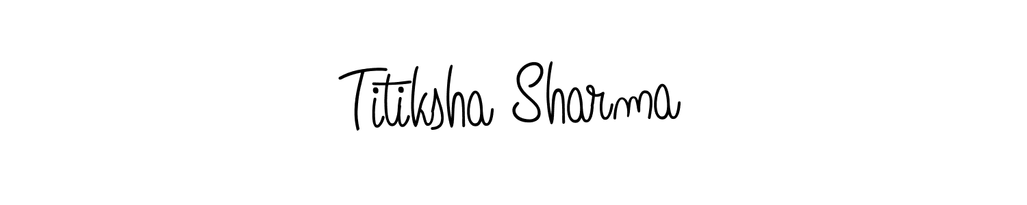 You should practise on your own different ways (Angelique-Rose-font-FFP) to write your name (Titiksha Sharma) in signature. don't let someone else do it for you. Titiksha Sharma signature style 5 images and pictures png