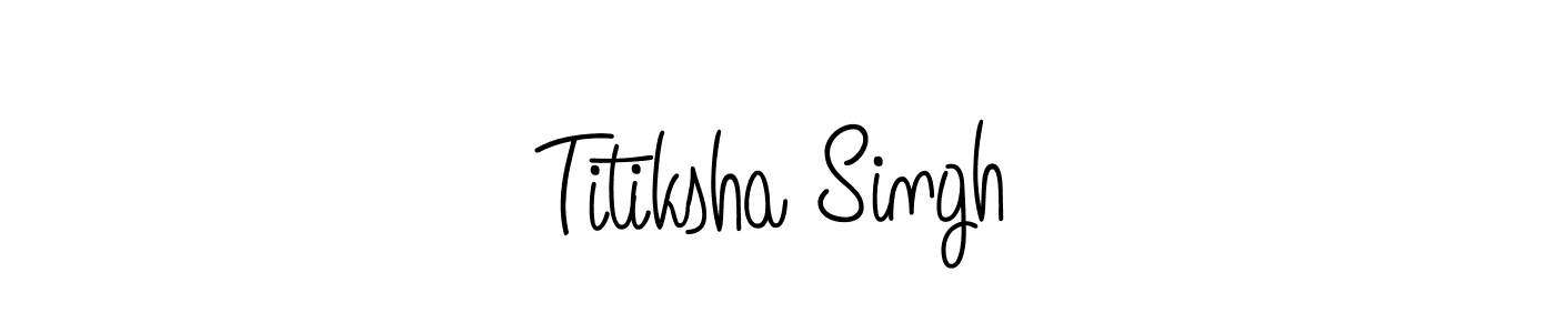 The best way (Angelique-Rose-font-FFP) to make a short signature is to pick only two or three words in your name. The name Titiksha Singh include a total of six letters. For converting this name. Titiksha Singh signature style 5 images and pictures png