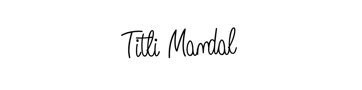 Make a beautiful signature design for name Titli Mandal. With this signature (Angelique-Rose-font-FFP) style, you can create a handwritten signature for free. Titli Mandal signature style 5 images and pictures png
