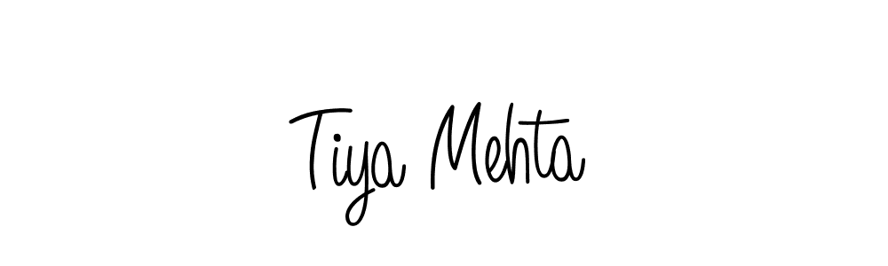 The best way (Angelique-Rose-font-FFP) to make a short signature is to pick only two or three words in your name. The name Tiya Mehta include a total of six letters. For converting this name. Tiya Mehta signature style 5 images and pictures png