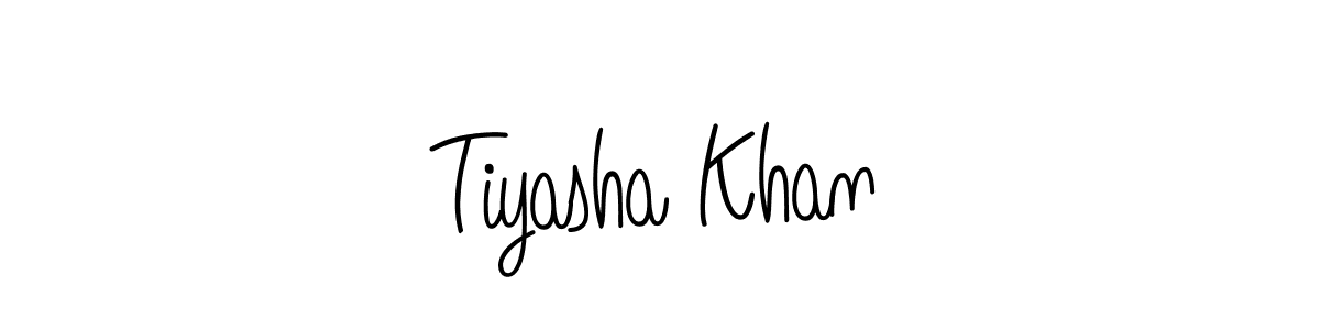 Create a beautiful signature design for name Tiyasha Khan. With this signature (Angelique-Rose-font-FFP) fonts, you can make a handwritten signature for free. Tiyasha Khan signature style 5 images and pictures png
