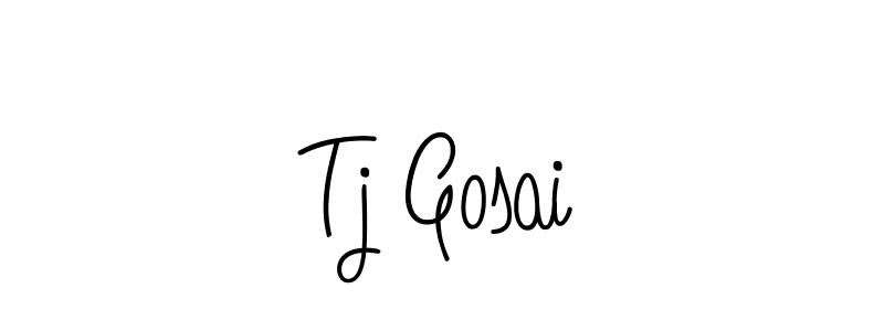 Tj Gosai stylish signature style. Best Handwritten Sign (Angelique-Rose-font-FFP) for my name. Handwritten Signature Collection Ideas for my name Tj Gosai. Tj Gosai signature style 5 images and pictures png