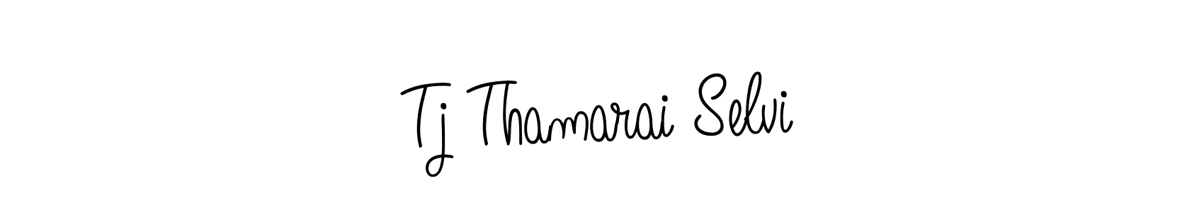 How to Draw Tj Thamarai Selvi signature style? Angelique-Rose-font-FFP is a latest design signature styles for name Tj Thamarai Selvi. Tj Thamarai Selvi signature style 5 images and pictures png