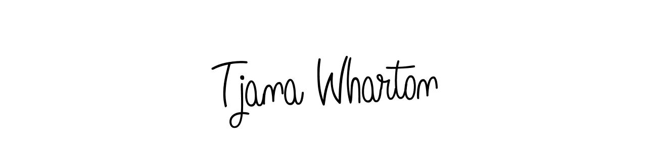 Make a beautiful signature design for name Tjana Wharton. With this signature (Angelique-Rose-font-FFP) style, you can create a handwritten signature for free. Tjana Wharton signature style 5 images and pictures png