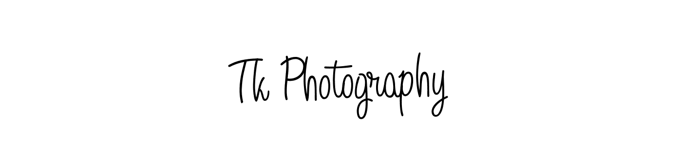 Tk Photography stylish signature style. Best Handwritten Sign (Angelique-Rose-font-FFP) for my name. Handwritten Signature Collection Ideas for my name Tk Photography. Tk Photography signature style 5 images and pictures png