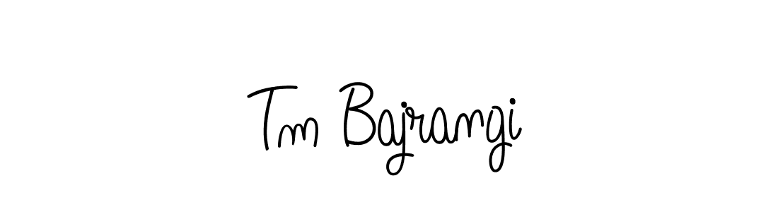 Use a signature maker to create a handwritten signature online. With this signature software, you can design (Angelique-Rose-font-FFP) your own signature for name Tm Bajrangi. Tm Bajrangi signature style 5 images and pictures png