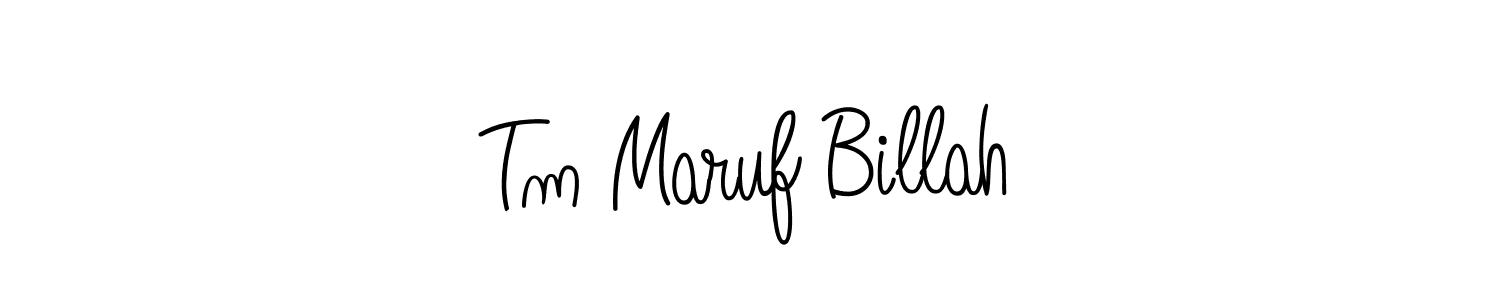 Use a signature maker to create a handwritten signature online. With this signature software, you can design (Angelique-Rose-font-FFP) your own signature for name Tm Maruf Billah. Tm Maruf Billah signature style 5 images and pictures png