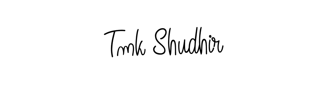 How to Draw Tmk Shudhir signature style? Angelique-Rose-font-FFP is a latest design signature styles for name Tmk Shudhir. Tmk Shudhir signature style 5 images and pictures png