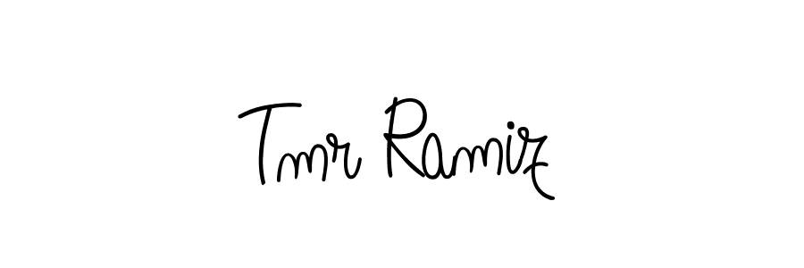 You should practise on your own different ways (Angelique-Rose-font-FFP) to write your name (Tmr Ramiz) in signature. don't let someone else do it for you. Tmr Ramiz signature style 5 images and pictures png