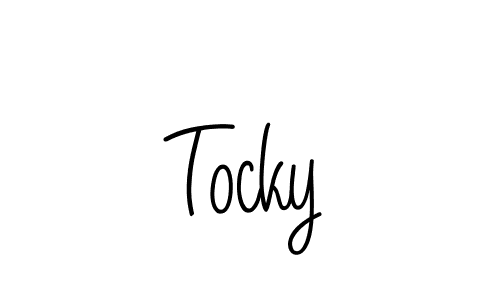 The best way (Angelique-Rose-font-FFP) to make a short signature is to pick only two or three words in your name. The name Tocky include a total of six letters. For converting this name. Tocky signature style 5 images and pictures png