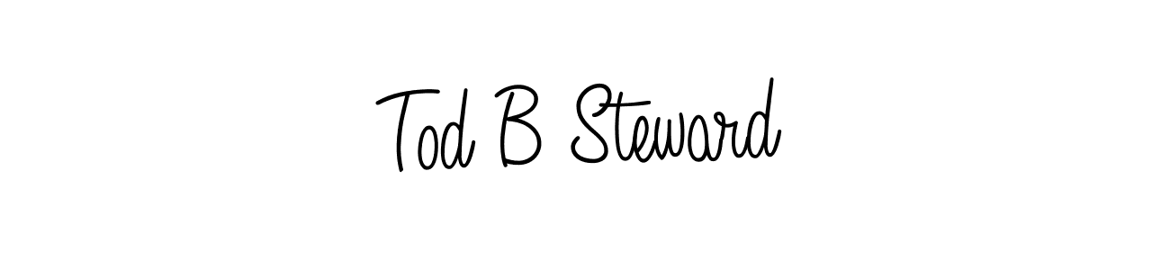 Use a signature maker to create a handwritten signature online. With this signature software, you can design (Angelique-Rose-font-FFP) your own signature for name Tod B Steward. Tod B Steward signature style 5 images and pictures png