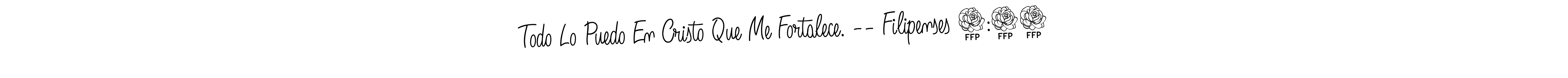 The best way (Angelique-Rose-font-FFP) to make a short signature is to pick only two or three words in your name. The name Todo Lo Puedo En Cristo Que Me Fortalece. -- Filipenses 4:13 include a total of six letters. For converting this name. Todo Lo Puedo En Cristo Que Me Fortalece. -- Filipenses 4:13 signature style 5 images and pictures png