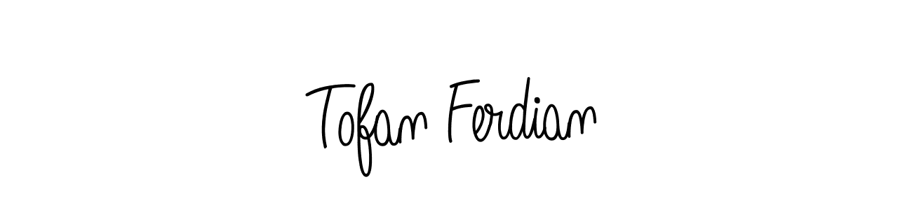 Create a beautiful signature design for name Tofan Ferdian. With this signature (Angelique-Rose-font-FFP) fonts, you can make a handwritten signature for free. Tofan Ferdian signature style 5 images and pictures png