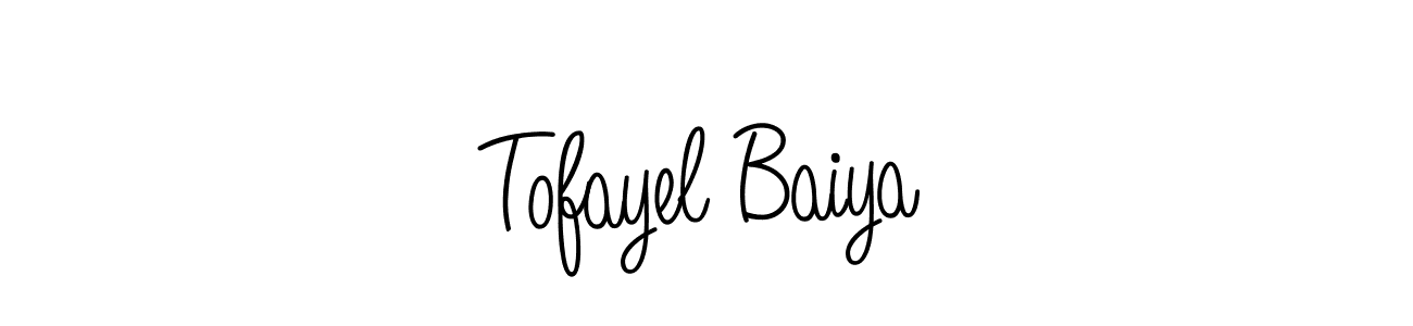 Make a beautiful signature design for name Tofayel Baiya. With this signature (Angelique-Rose-font-FFP) style, you can create a handwritten signature for free. Tofayel Baiya signature style 5 images and pictures png